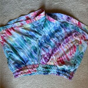 Athletic girl athletic shorts tie in the front two zippers size XL/14